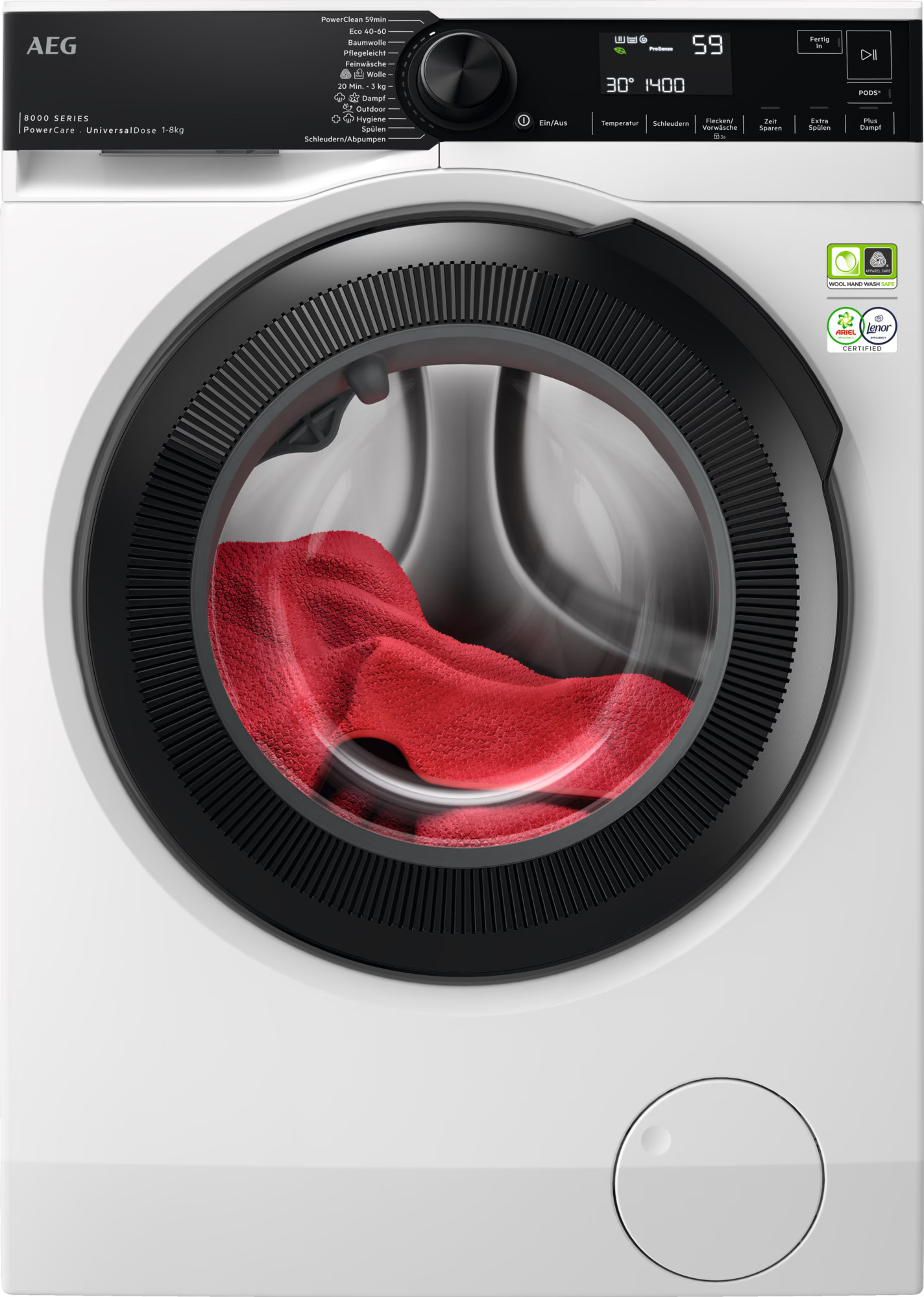 AEG LR8EG75480 PowerCare – Hochwertige Waschmaschine mit PowerCare für effiziente Reinigung & sanfte Pflege