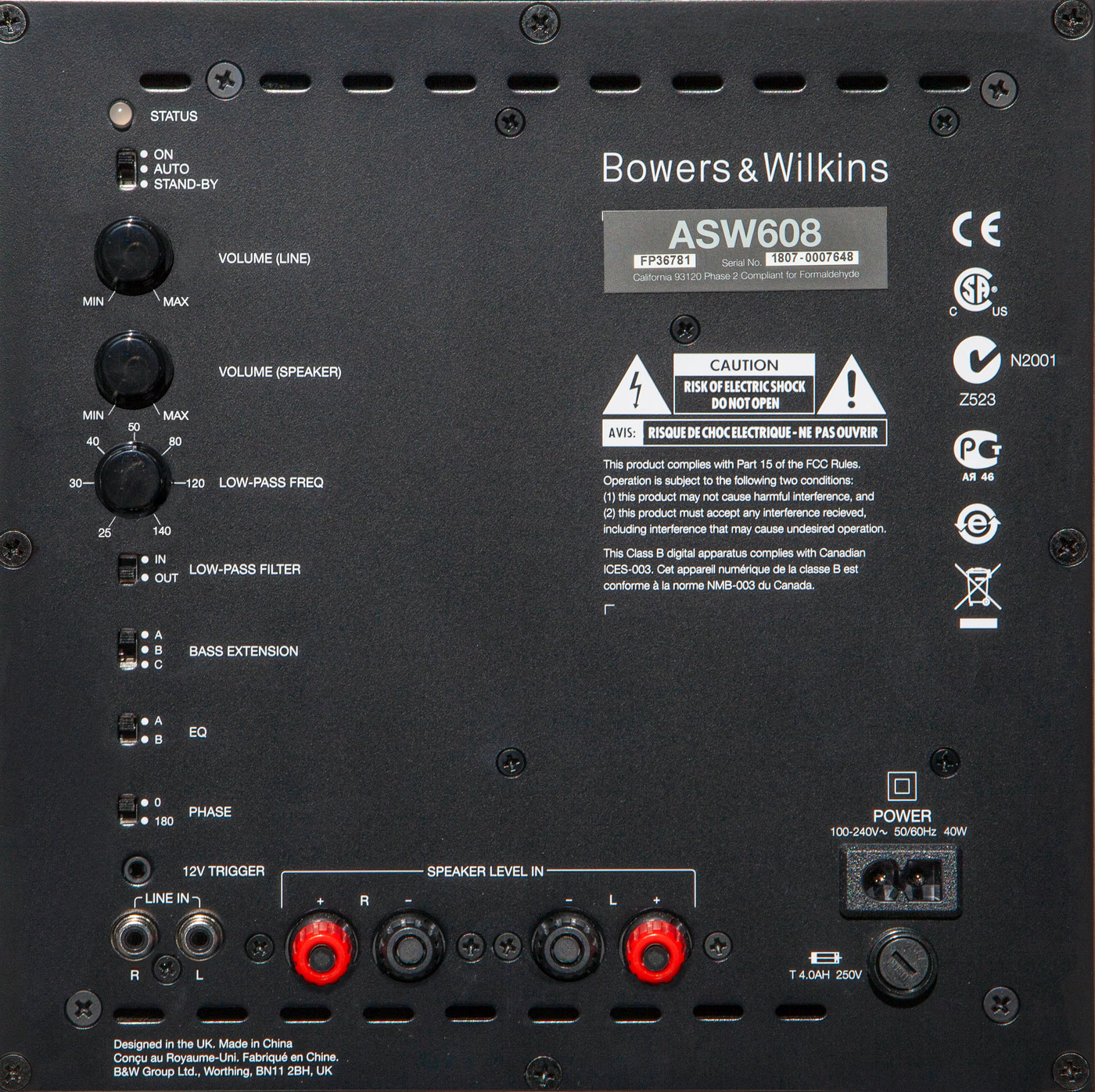 Bowers & Wilkins ASW608 – Premium Subwoofer in Schwarz für tiefen, kraftvollen Bass – Image 4